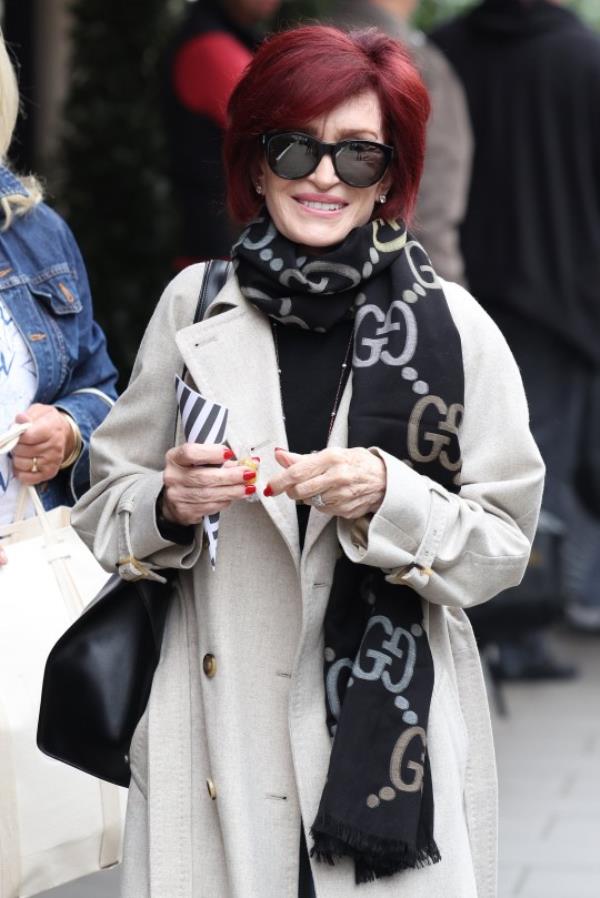 Sharon Osbourne seen leaving Claridge's Hotel on September 28, 2023 in London, England