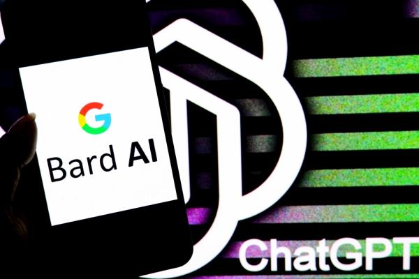 Bard AI logo and ChatGPT logo