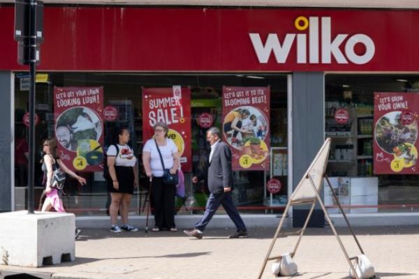 Shoppers outside a Wilko