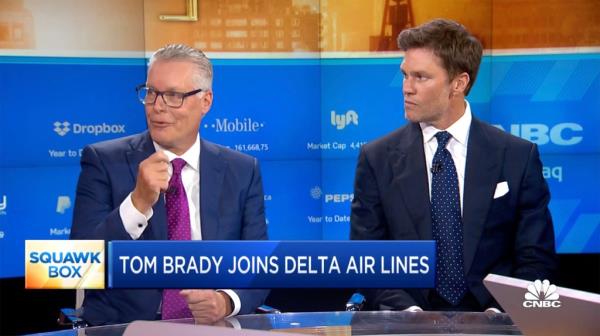 Tom Brady and Delta Air Lines CEO Ed Bastian announced during a CNBC interview on Wednesday that the NFL legend will be serving as the airline's new strategic adviser.