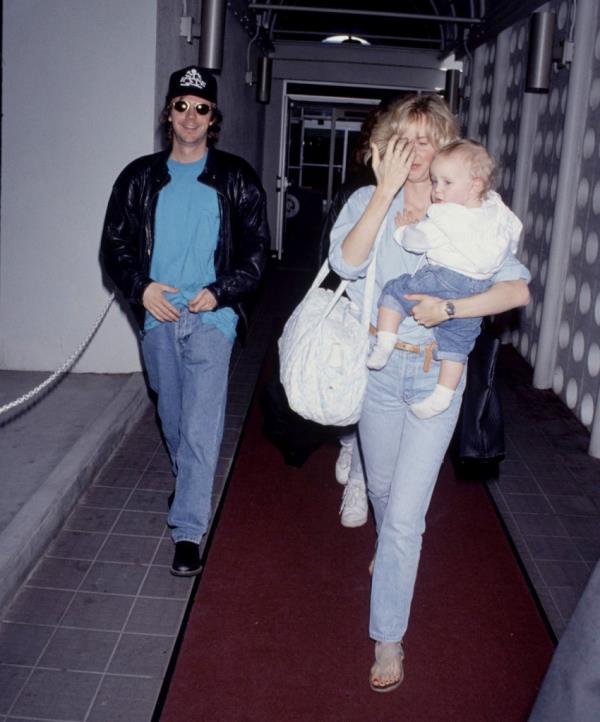 Dana Carvey with wife Paula Zwagerman and son Dex, seen at LAX Airport in 1991.