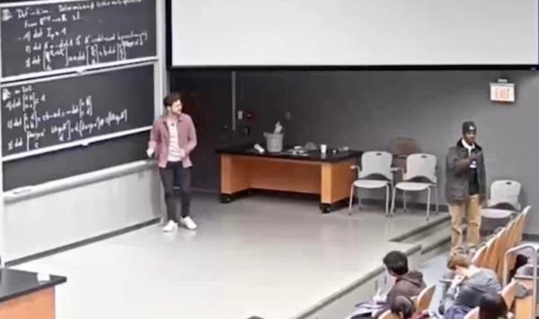 MIT student addressing class