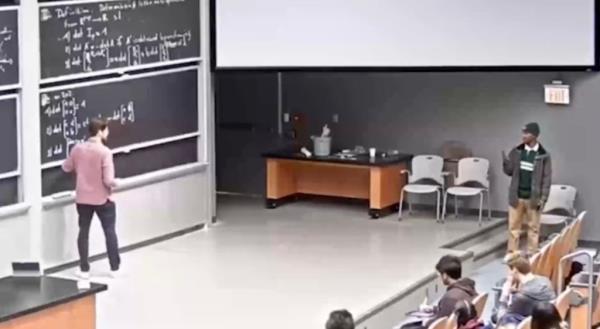 MIT student addressing class