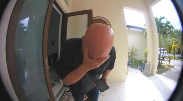 Doorbell footage of the father confessing