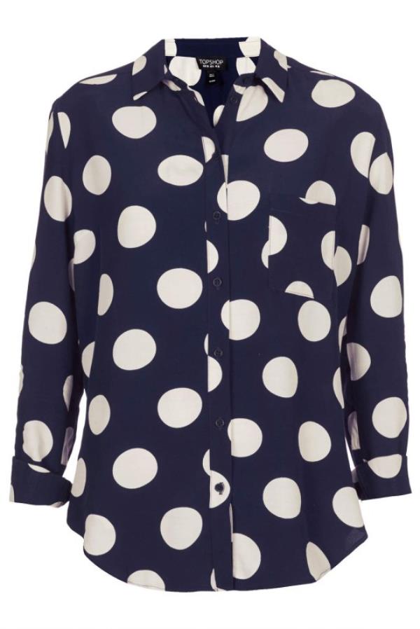 Topshop large spot print shirt, ￡38