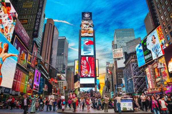 Tourists in Time Square