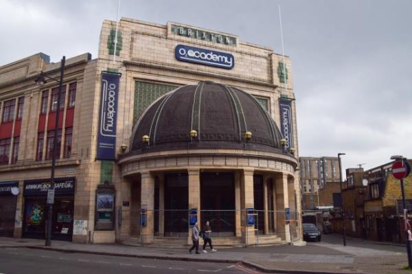 Mandatory Credit: Photo by Vuk Valcic/ZUMA Press Wire/Shutterstock (14092782o) Exterior view of a closed Brixton Academy as a two-day Lambeth Council hearing on the future of the ico<em></em>nic live music venue begins. The O2 Academy Brixton had its licence suspended after two people died and several others were injured as a result of a crush during an Asake gig in December 2022. Brixton Academy hearing, London, England, UK - 11 Sep 2023