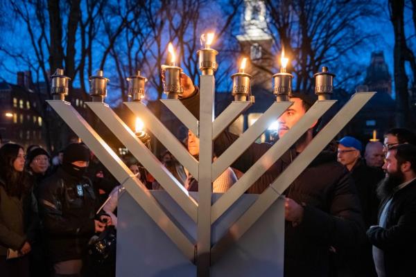 Menorah at Harvard square