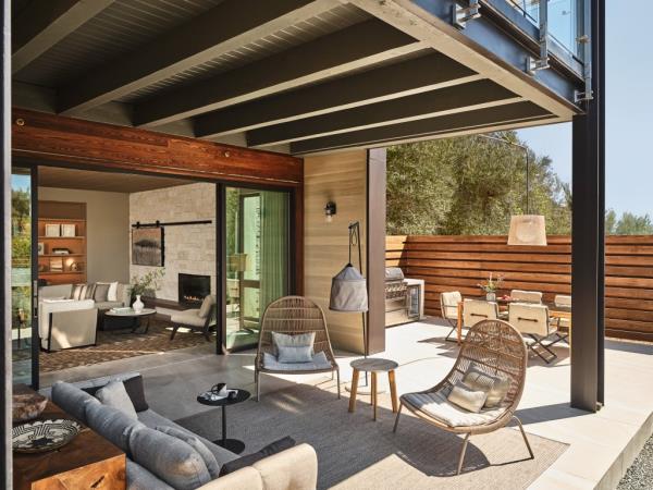 The homes lend themselves to indoor/outdoor living.