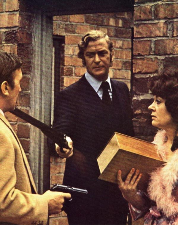 GEORGE SEWELL, MICHAEL CAINE AND ROSEMARIE DUNHAN IN 'GET CARTER' - 1971 