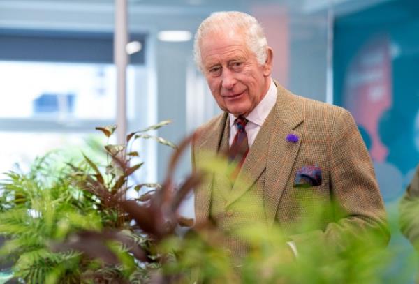 Britain's King Charles III looks on during his visit to the Global Underwater Hub, wher<em></em>e he met staff and learnt a<em></em>bout their educatio<em></em>nal outreach programmes in Westhill, Aberdeenshire, Scotland, Britain September 29, 2023. Jane Barlow/Pool via REUTERS