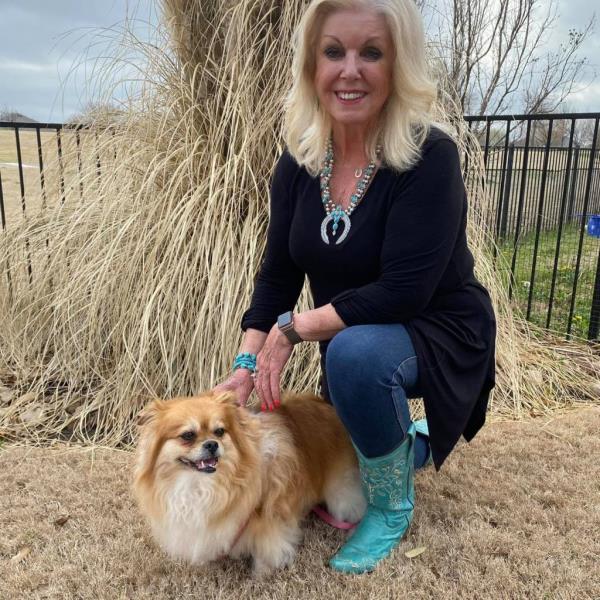 Sharon Radebaugh is pictured with her dog