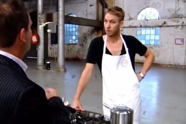 Former swim coach Paul Frost makes spaghetti with chilli and lemon on MasterChef Australia.