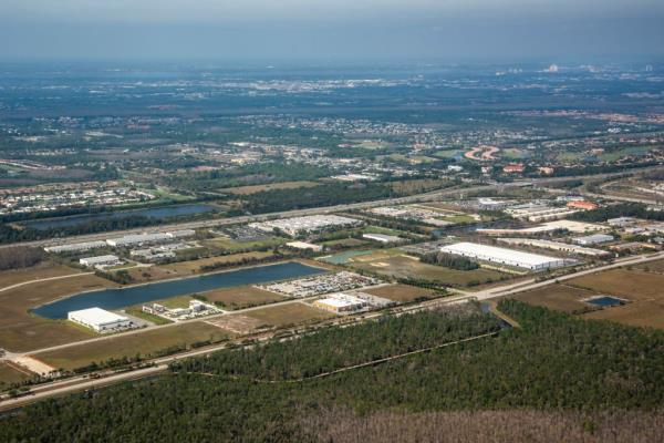 An aerial view of the Southwest Florida Airport.