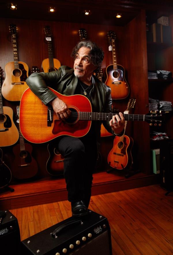 John Oates at Rudy's Music in New York.