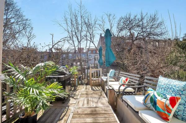 The spacious rooftop deck. 