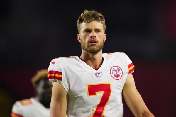 Harrison Butker in his Chiefs uniform.