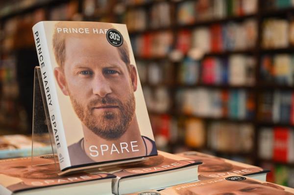 Copies of Prince Harry's memoir 'Spare' displayed at a Barnes & Noble bookstore in New York City, January 2023