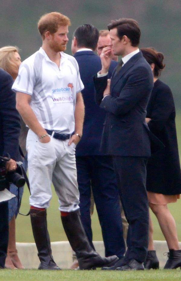 Prince Harry talks to Matt Smith at Audi Polo Challenge, Ascot, United Kingdom 2017.