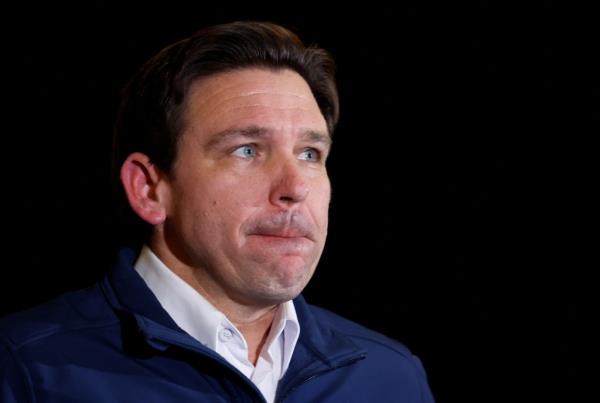 Ron DeSantis attends a campaign event ahead of the Iowa caucus vote in Ankeny, Iowa, U.S., January 14, 2024. 