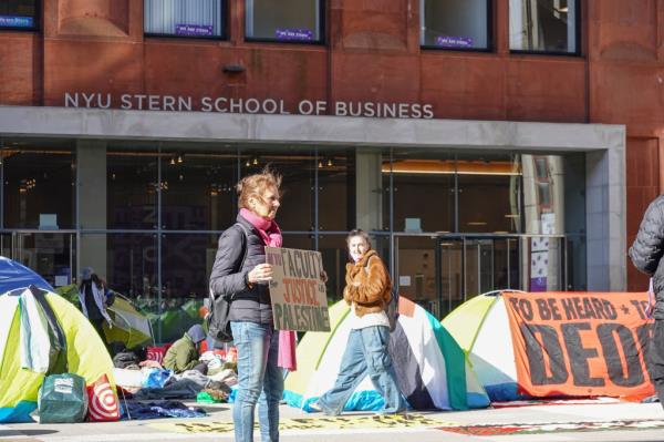 The NYU students are also calling on their school to divest from Israel and shut down its campus in Tel Aviv.