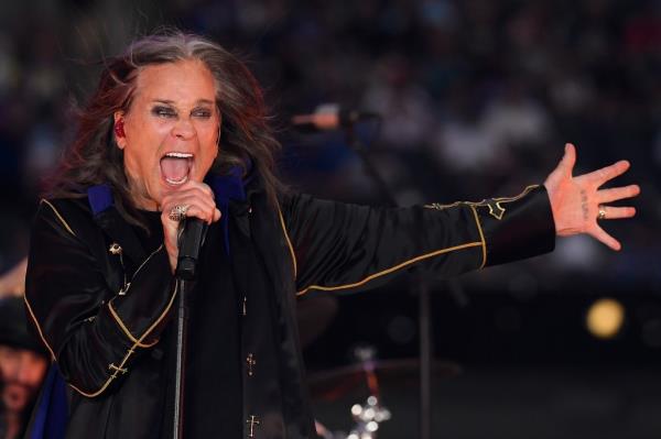 Ozzy Osbourne performs during half-time of the NFL game in September 2022.