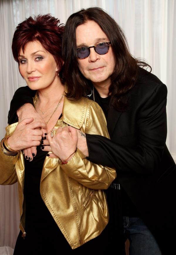 Sharon and Ozzy Osbourne pose at the BRIT Awards in February 2008.