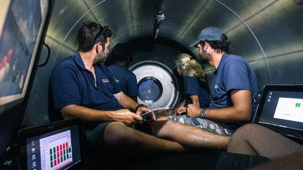 Crew inside the Titan submarine.