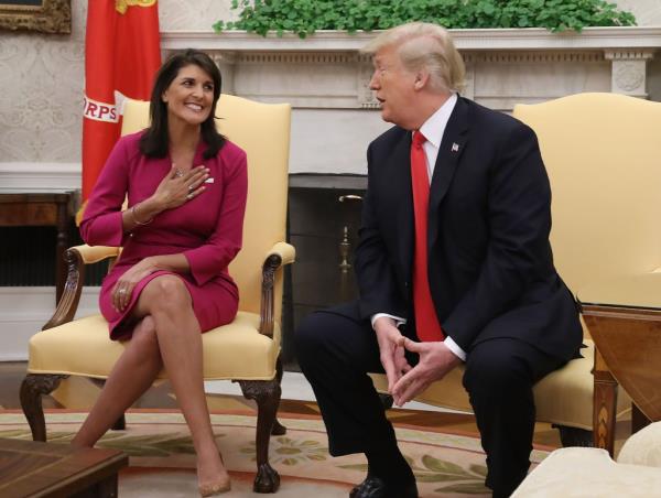 Do<em></em>nald Trump and Nikki Haley