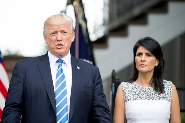 Do<em></em>nald Trump and Nikki Haley