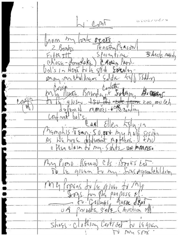 The handwritten docu<em></em>ment from 2014.