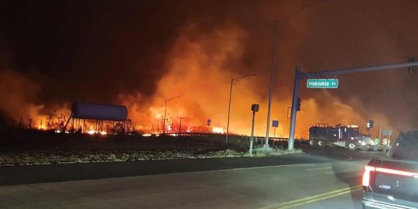 A wildfire in Lahaina, on August 9, 2023.