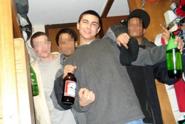 A photo of a younger Matthew Nilo with friends