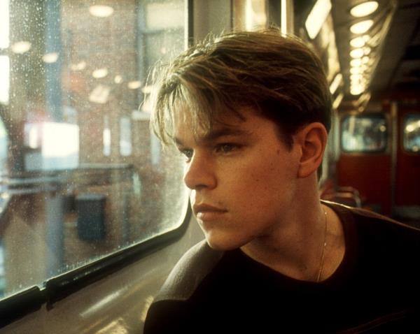 Matt Damon gazing out of a window. 