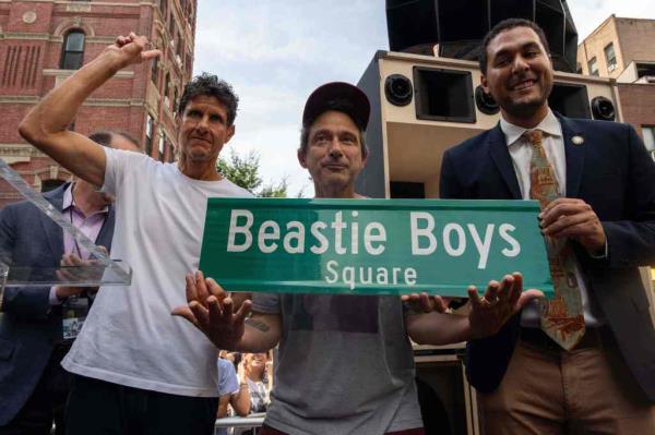 A photo from the co-naming of Beastie Boys Square.