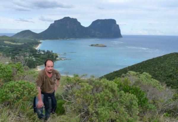 Researcher Vincent Savolainen on an island.