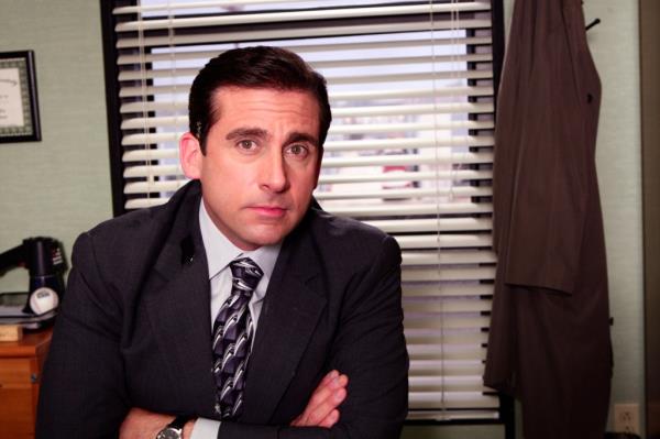 Steve Carrell as Michael Scott. 