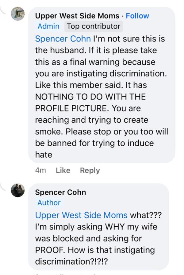 UWS Mom Facebook group chat