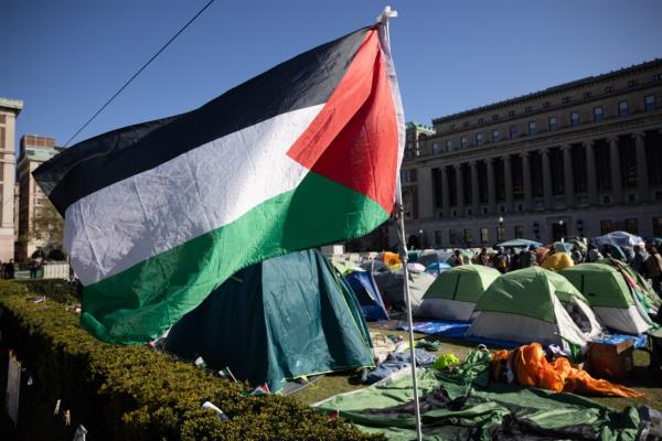 Students erected pro-Palestinian tent encampments at colleges such as Columbia University in New York.