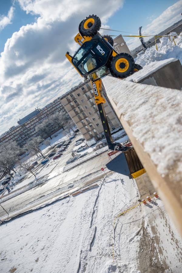 Madison Fire Department's Heavy Urban Rescue team secured the piece of machinery to make sure it didn't fall over the edge.