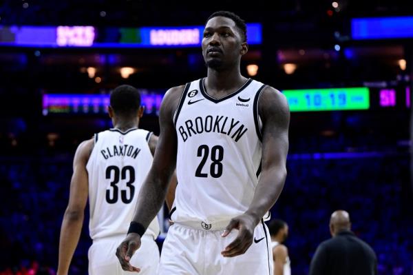 Brooklyn Nets' Dorian Finney-Smith in action during Game 2 in the first round of the NBA basketball playoffs against the Philadelphia 76ers, Monday, April 17, 2023, in Philadelphia. 