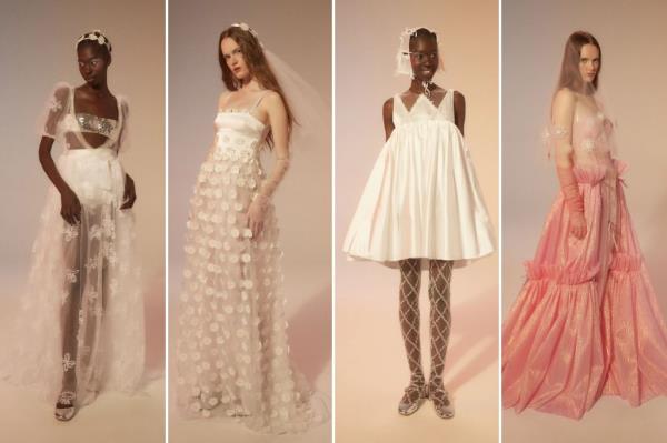 Collage of four bridal looks from Ho<em></em>nor NYC