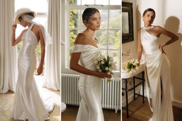 Collage of three bridal looks from Grace Loves Lace