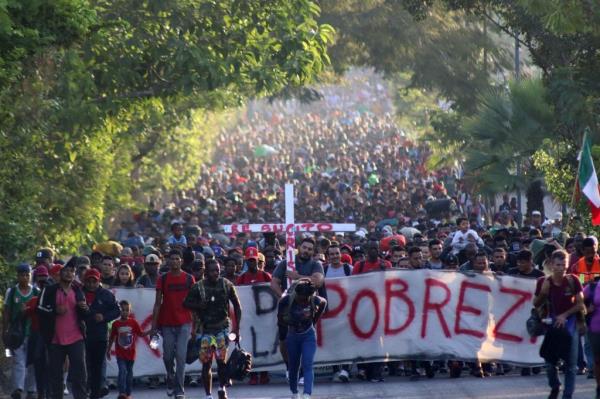 Thousands of migrants are marching northward through Mexico toward the US border on top of record-setting daily arrests