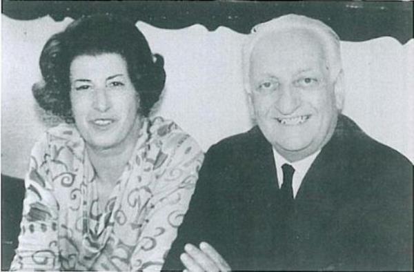 Lina Lardi with Enzo Ferrari