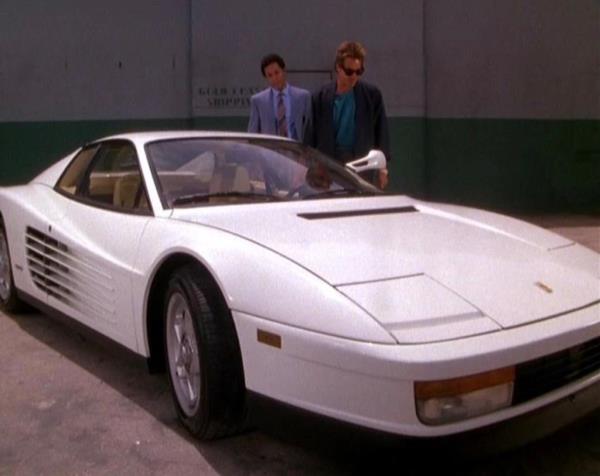 Don Johnson and his white Ferrari