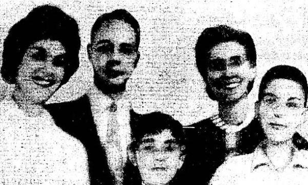 Harold Perelson with his wife, and three children. 