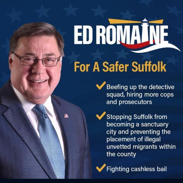 Ed Romaine win in Suffolk paints Long Island Red</p>

<p>　　