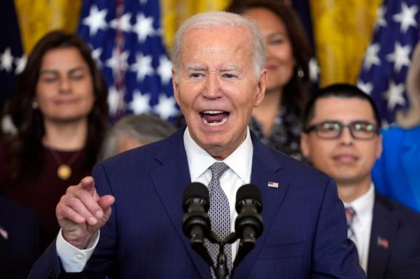 President Joe Biden speaks during an event marking the 12th anniversary of the Deferred Action of Childhood Arrivals program, in the East Room of the White House, Tuesday, June 18, 2024.