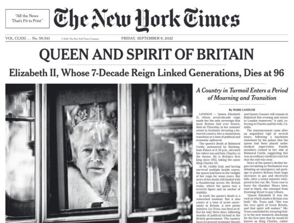 How the media respo<em></em>nded to the Queen's death. Newspaper front pages from around the world and broadcast announcements